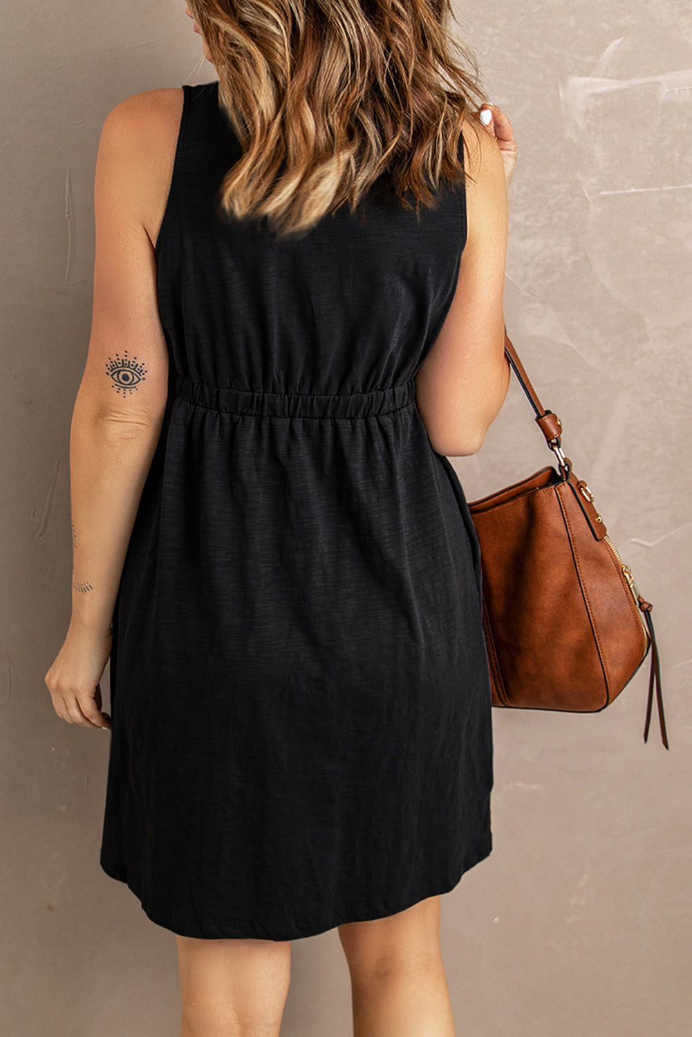 Sleeveless Button Down Mini Dress