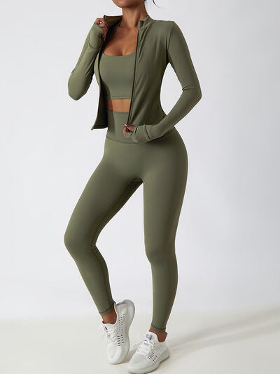 Zip Up Mock Neck Active Outerwear